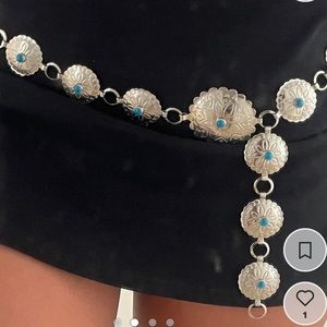 Beautiful silver metal belt